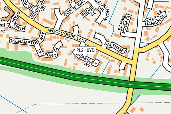 PL21 0YD map - OS OpenMap – Local (Ordnance Survey)