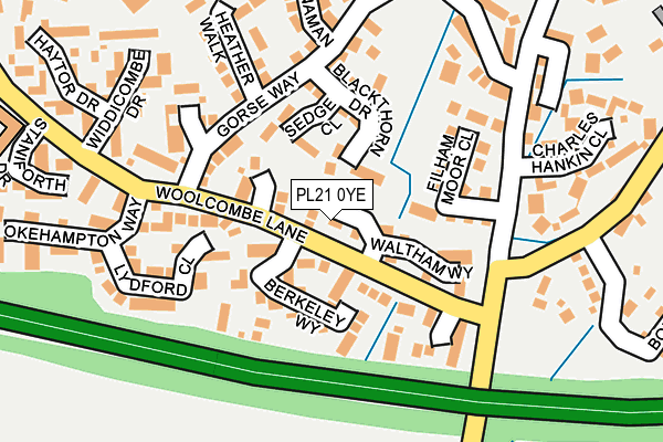 PL21 0YE map - OS OpenMap – Local (Ordnance Survey)