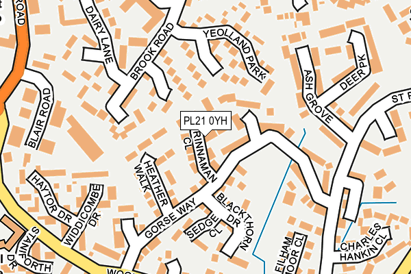 PL21 0YH map - OS OpenMap – Local (Ordnance Survey)