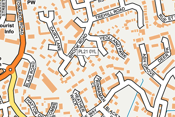 PL21 0YL map - OS OpenMap – Local (Ordnance Survey)