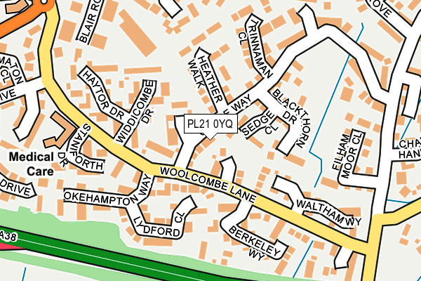 PL21 0YQ map - OS OpenMap – Local (Ordnance Survey)