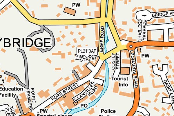 PL21 9AF map - OS OpenMap – Local (Ordnance Survey)