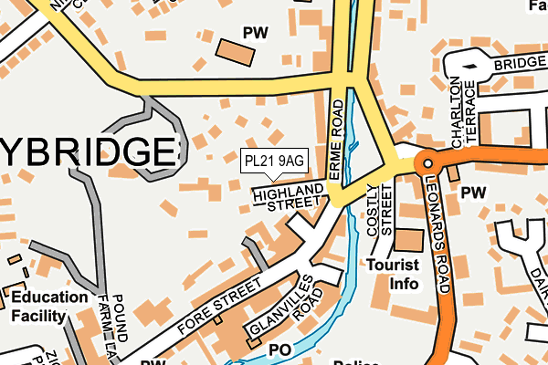 PL21 9AG map - OS OpenMap – Local (Ordnance Survey)