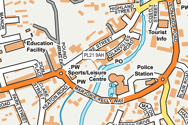 PL21 9AH map - OS OpenMap – Local (Ordnance Survey)