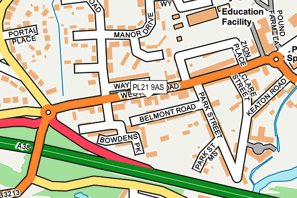 PL21 9AS map - OS OpenMap – Local (Ordnance Survey)