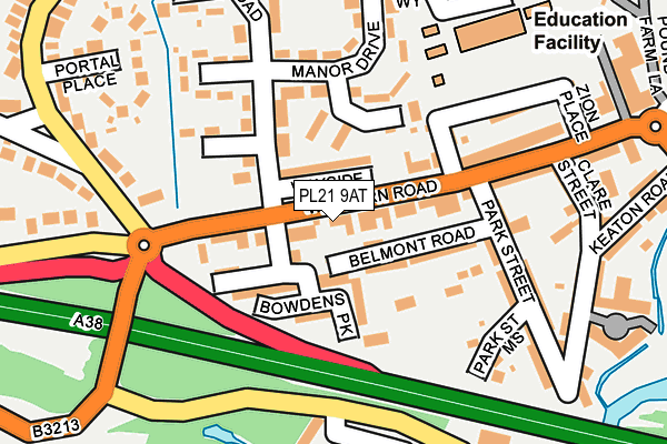 PL21 9AT map - OS OpenMap – Local (Ordnance Survey)