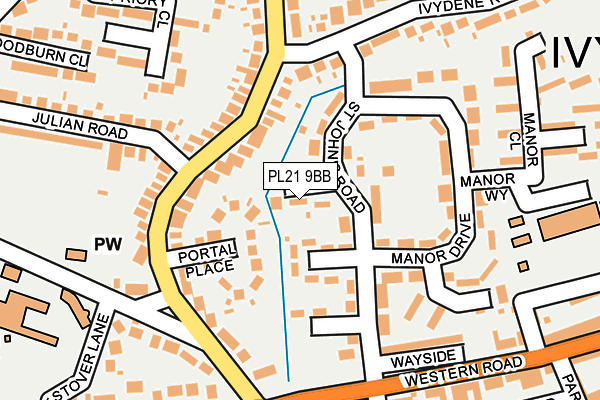 PL21 9BB map - OS OpenMap – Local (Ordnance Survey)