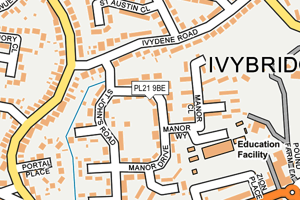 PL21 9BE map - OS OpenMap – Local (Ordnance Survey)