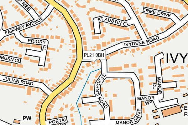 PL21 9BH map - OS OpenMap – Local (Ordnance Survey)
