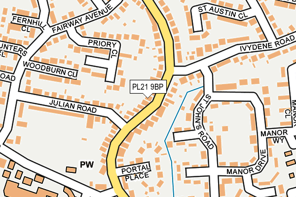 PL21 9BP map - OS OpenMap – Local (Ordnance Survey)