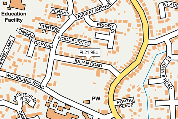 PL21 9BU map - OS OpenMap – Local (Ordnance Survey)