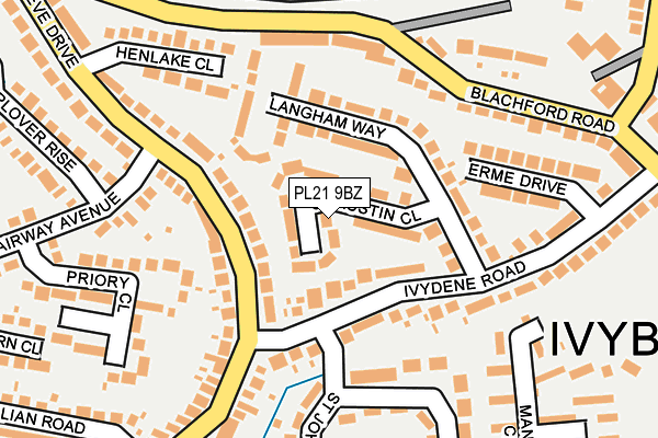 PL21 9BZ map - OS OpenMap – Local (Ordnance Survey)