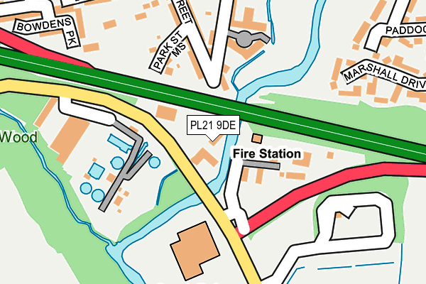 PL21 9DE map - OS OpenMap – Local (Ordnance Survey)