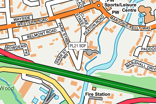 PL21 9DF map - OS OpenMap – Local (Ordnance Survey)