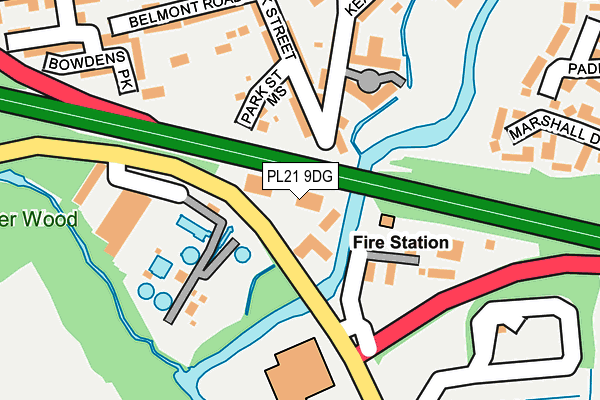 PL21 9DG map - OS OpenMap – Local (Ordnance Survey)