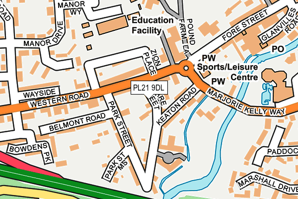 PL21 9DL map - OS OpenMap – Local (Ordnance Survey)