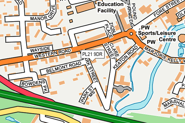 PL21 9DR map - OS OpenMap – Local (Ordnance Survey)