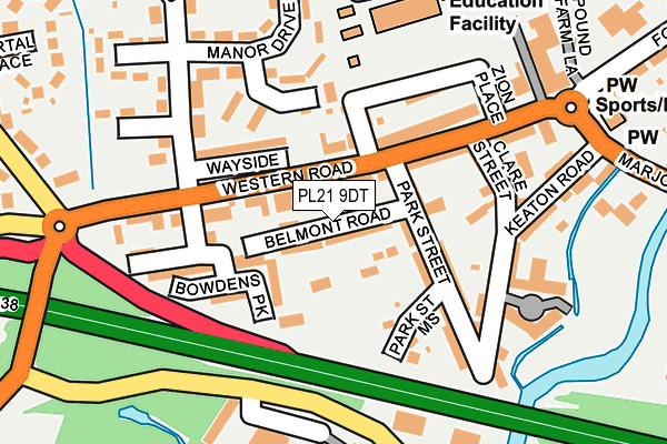 PL21 9DT map - OS OpenMap – Local (Ordnance Survey)
