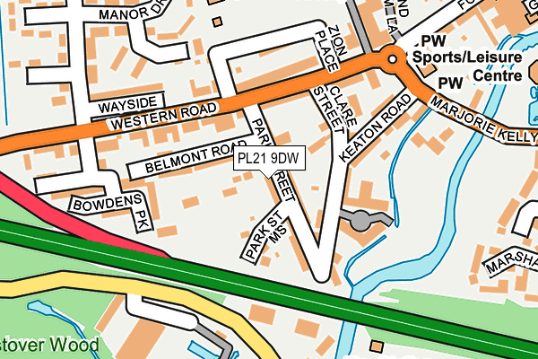 PL21 9DW map - OS OpenMap – Local (Ordnance Survey)
