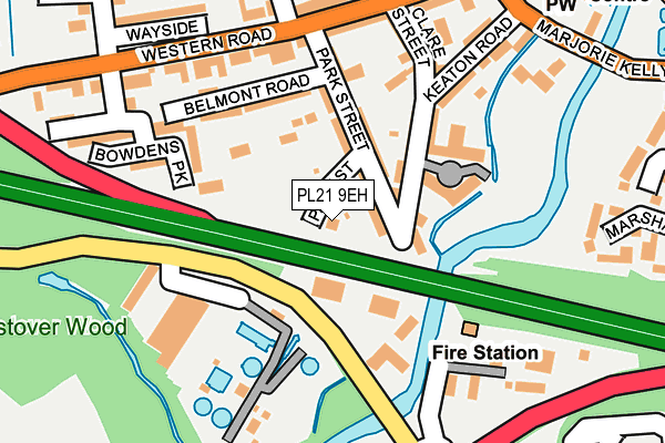 PL21 9EH map - OS OpenMap – Local (Ordnance Survey)