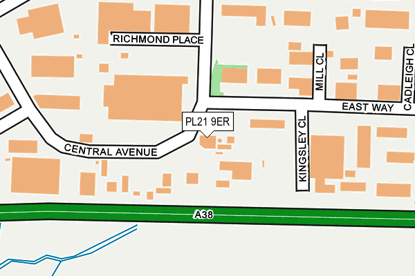 PL21 9ER map - OS OpenMap – Local (Ordnance Survey)