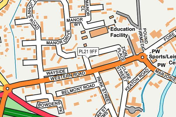 PL21 9FF map - OS OpenMap – Local (Ordnance Survey)