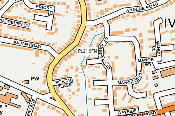 PL21 9FN map - OS OpenMap – Local (Ordnance Survey)