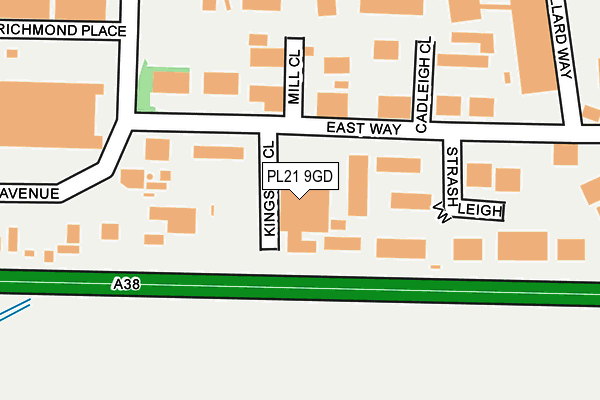 PL21 9GD map - OS OpenMap – Local (Ordnance Survey)