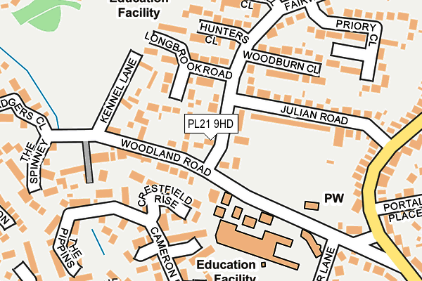 PL21 9HD map - OS OpenMap – Local (Ordnance Survey)