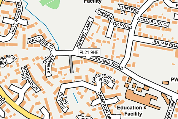PL21 9HE map - OS OpenMap – Local (Ordnance Survey)