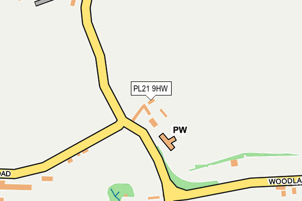 PL21 9HW map - OS OpenMap – Local (Ordnance Survey)