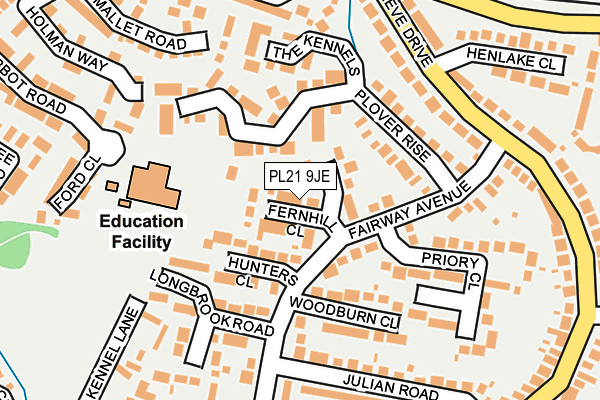 PL21 9JE map - OS OpenMap – Local (Ordnance Survey)