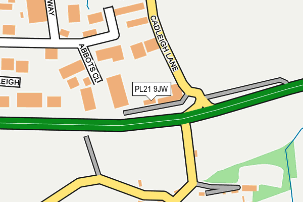 PL21 9JW map - OS OpenMap – Local (Ordnance Survey)