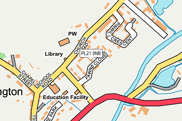 PL21 9NB map - OS OpenMap – Local (Ordnance Survey)