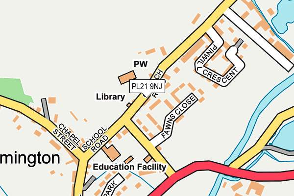 PL21 9NJ map - OS OpenMap – Local (Ordnance Survey)