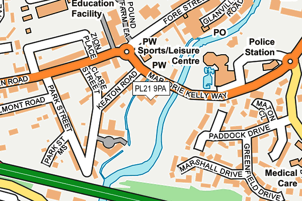 PL21 9PA map - OS OpenMap – Local (Ordnance Survey)