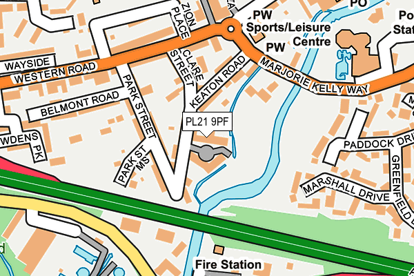 PL21 9PF map - OS OpenMap – Local (Ordnance Survey)