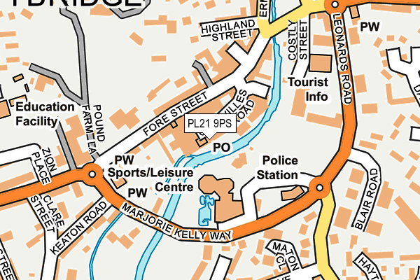 PL21 9PS map - OS OpenMap – Local (Ordnance Survey)