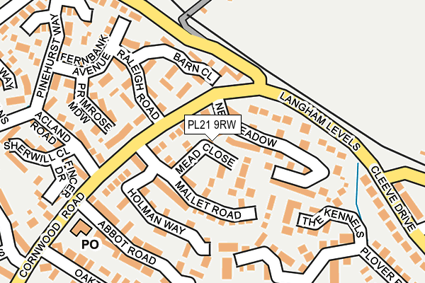 PL21 9RW map - OS OpenMap – Local (Ordnance Survey)
