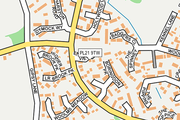 PL21 9TW map - OS OpenMap – Local (Ordnance Survey)