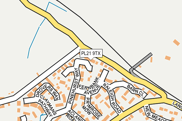 PL21 9TX map - OS OpenMap – Local (Ordnance Survey)