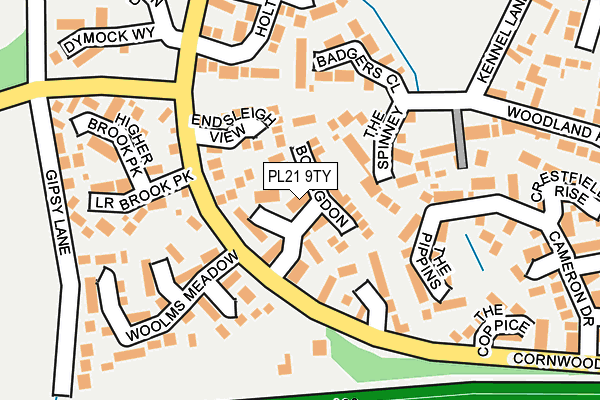 PL21 9TY map - OS OpenMap – Local (Ordnance Survey)