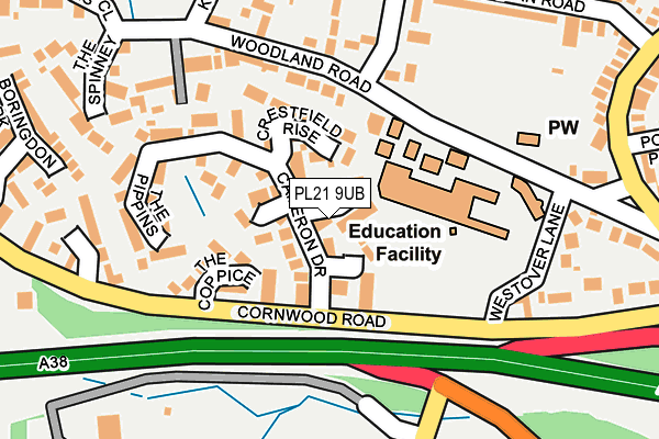 PL21 9UB map - OS OpenMap – Local (Ordnance Survey)