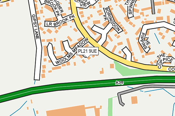 PL21 9UE map - OS OpenMap – Local (Ordnance Survey)