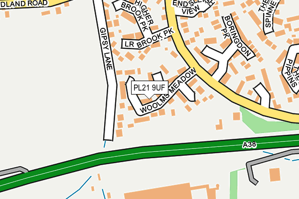 PL21 9UF map - OS OpenMap – Local (Ordnance Survey)