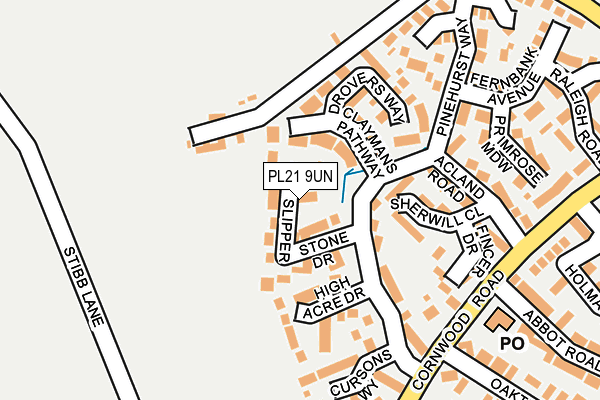 PL21 9UN map - OS OpenMap – Local (Ordnance Survey)