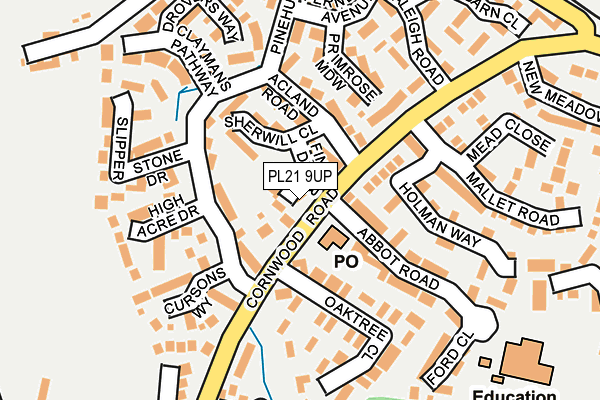 PL21 9UP map - OS OpenMap – Local (Ordnance Survey)