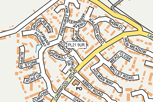 PL21 9UR map - OS OpenMap – Local (Ordnance Survey)