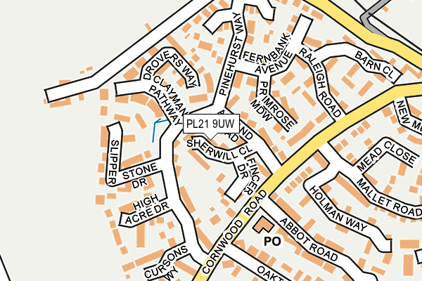 PL21 9UW map - OS OpenMap – Local (Ordnance Survey)