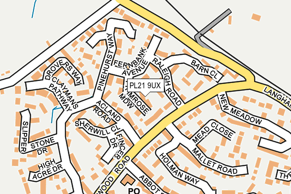 PL21 9UX map - OS OpenMap – Local (Ordnance Survey)